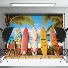 Blau Himmel Strand Surboards Sommer Urlaub Hintergrund