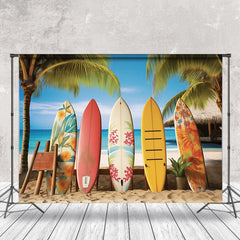Blau Himmel Strand Surboards Sommer Urlaub Hintergrund