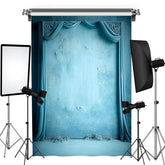Blau Türkis Bühne Vorhang Foto Studio Hintergrund