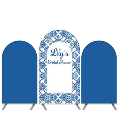 Boho Blumen Muster Thema Blau Braut Dusche Bogen Hintergrund Bausatz
