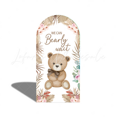 Boho Teddy Bear Pregnancy Mather Baby Shower Party Bogenhintergrund Abdeckung Schwangerschaft