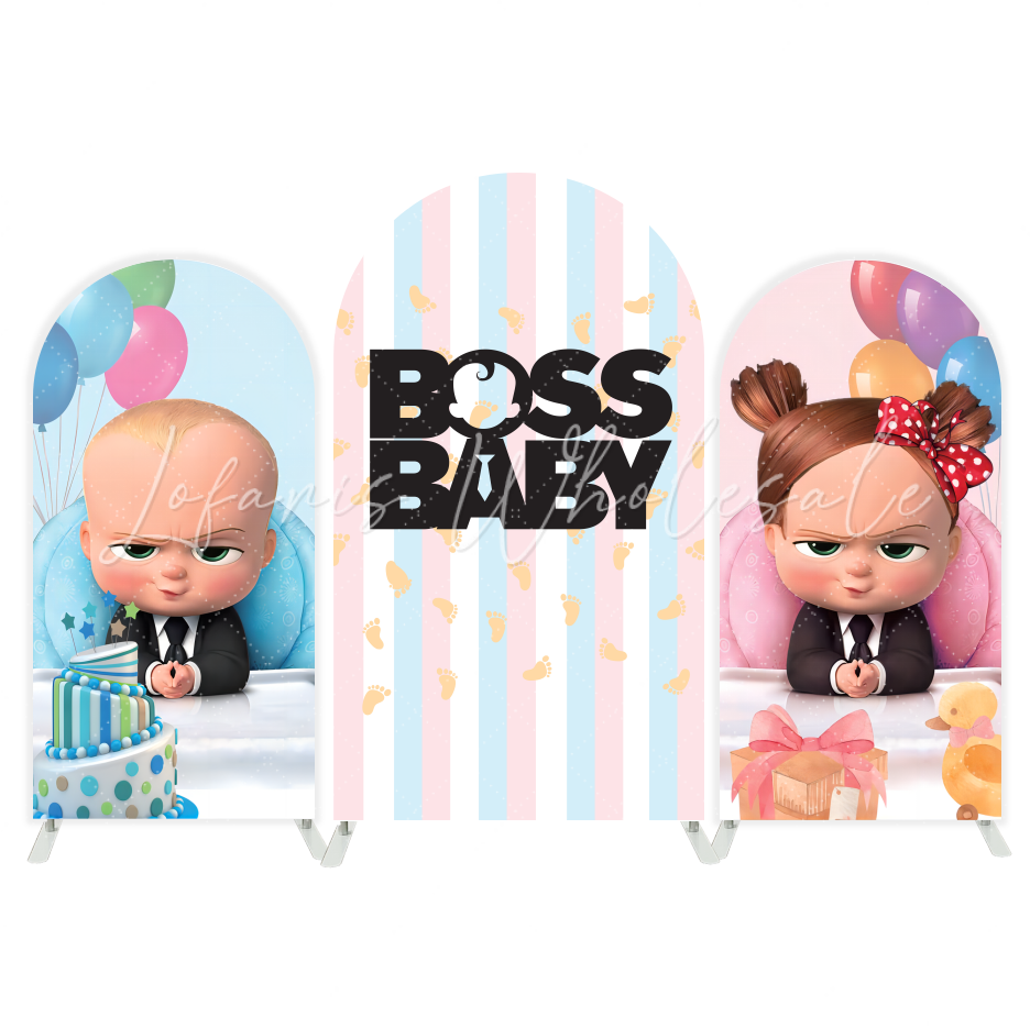 Boss Baby Krawatte Thema Bogenwand Stoffbezug Jungen Geburtstag Business Party Deko
