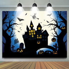 Hell Mond Nacht Schwarz Halloween Schloss Thema Hintergrund