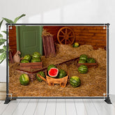 Bukolisch Hayfield Wassermelone Bauernhof Sommer Hintergrund
