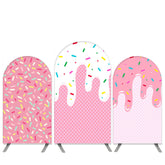 Süßigkeiten Thema Rosa Und Weiß Bogen Hintergrund Bausatz für Geburtstag