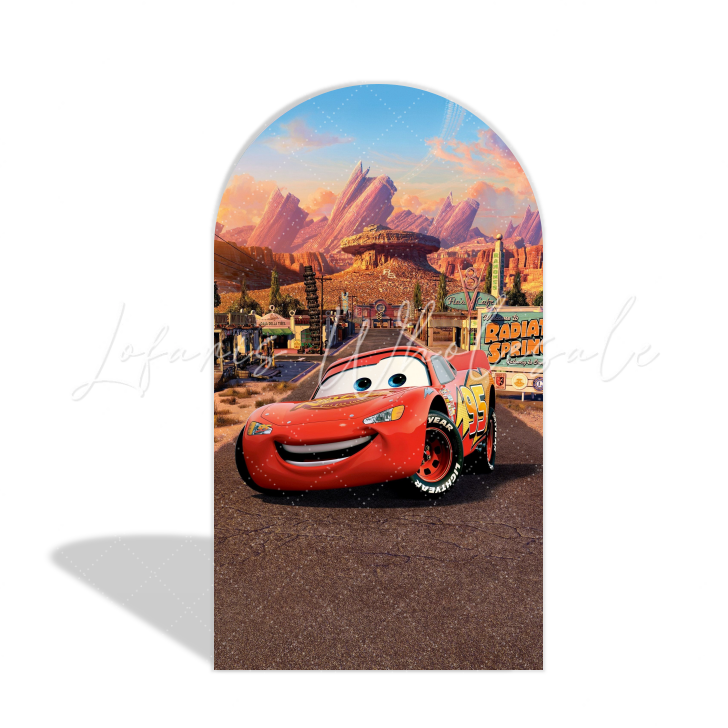 Cars Mcqueen Rennbahn Thema Happy Birthday Bogenhintergrund Abdeckung Auto Party Deko