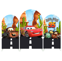 Cars Mcqueen Birthday Baby Shower Party Bogenwand Abdeckung Rennbahn Auto Rot Jungen Deko