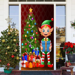 Weihnachten Elf Baum Geschenke Tür Abdeckung Dekoration
