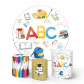 Kreis ABC Muster Weiß Abschluss Tag Hintergrund Bausatz