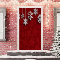 Klassiker Rot Schneeflocke Muster Weihnachten Tür Abdeckung