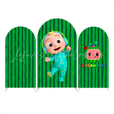 Cocomelon Background Arch Backdrop Wall Cloth Cover For Birthday Baby Shower Party Kinder Deko
