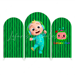 Cocomelon Background Arch Backdrop Wall Cloth Cover For Birthday Baby Shower Party Kinder Deko