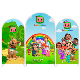 Cocomelon Birthday Baby Shower Party Chiara Bogenhintergrund Abdeckung Melone TV Serie Deko