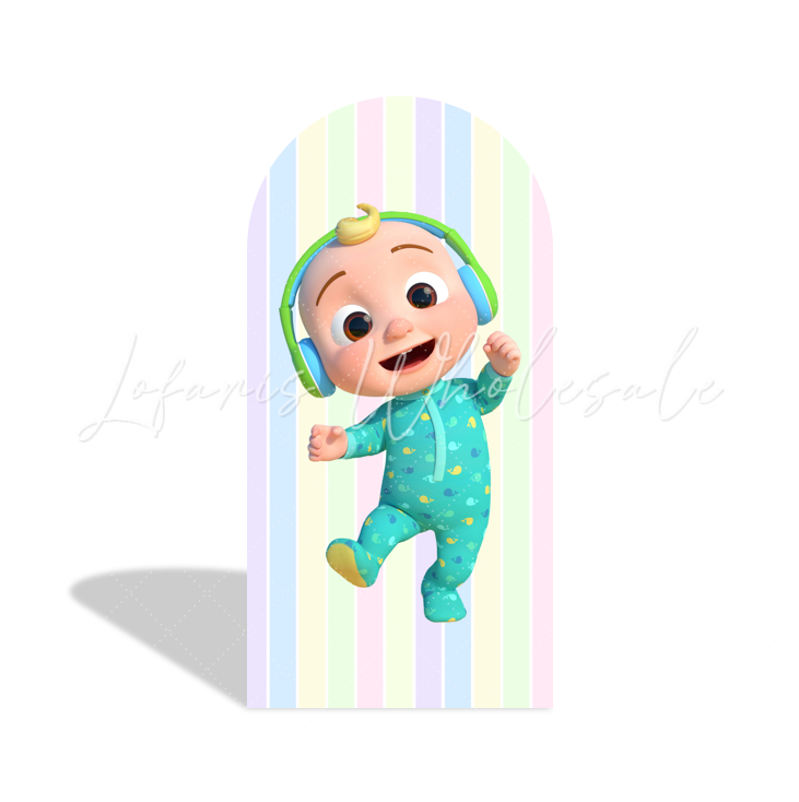 Cocomelon Birthday Baby Shower Party Background Bogenwand Abdeckung Bunt Melone Kinder Deko
