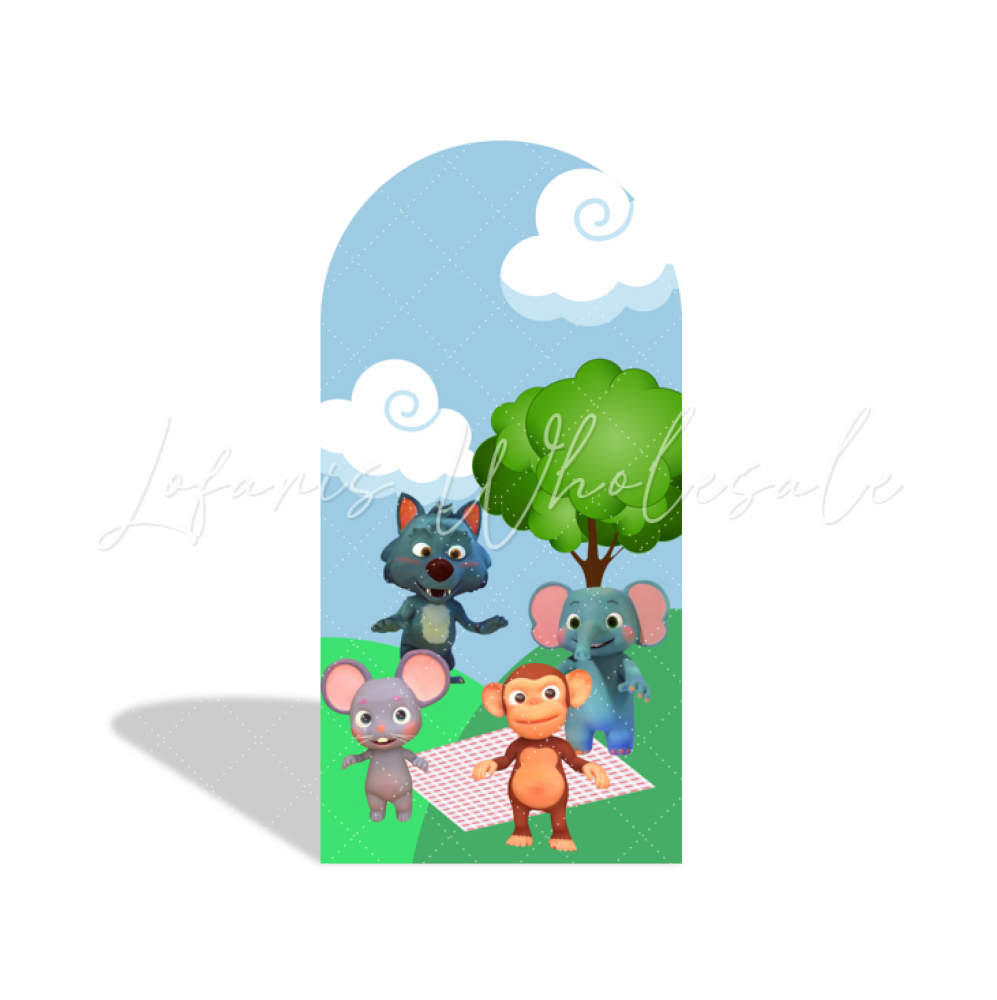 Cocomelon Birthday Baby Shower Party Decoration Bogenhintergrund Abdeckung Bunt TV Serie Deko