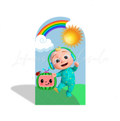 Cocomelon Birthday Baby Shower Party Decoration Bogenhintergrund Abdeckung Bunt TV Serie Deko
