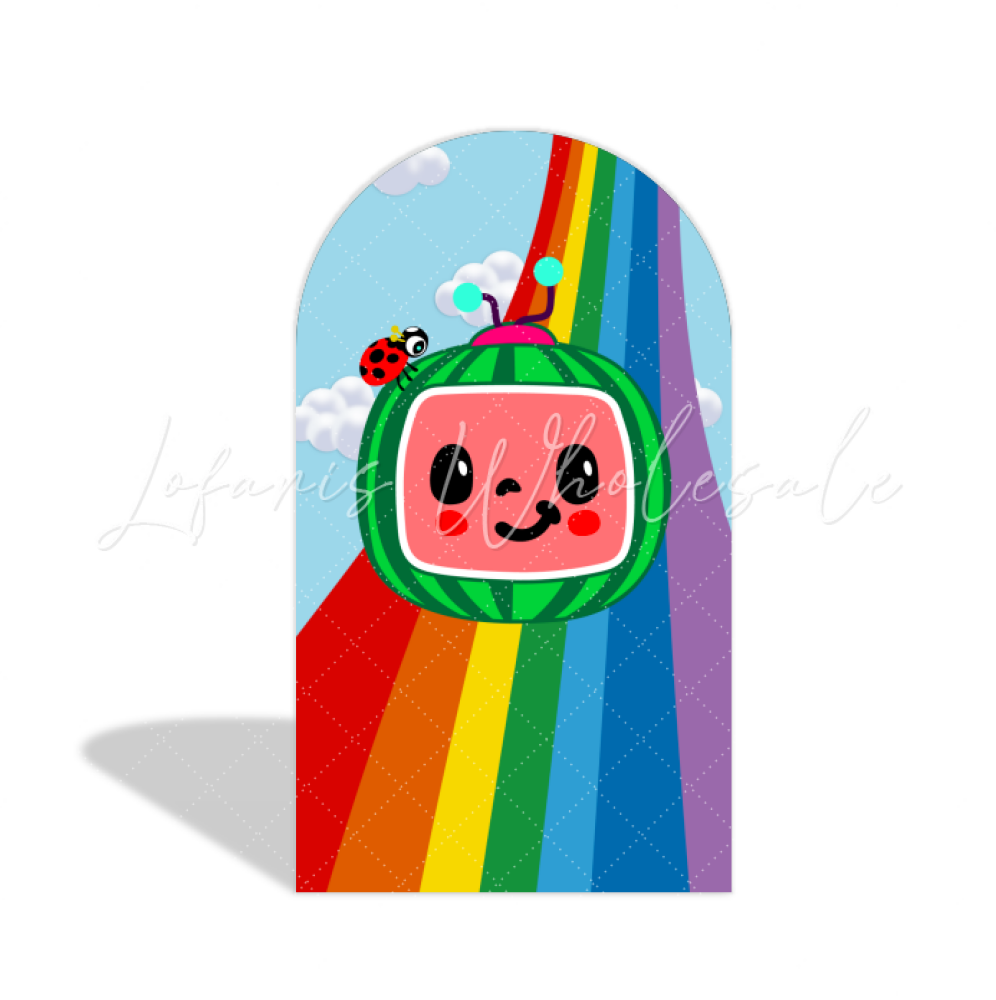 Cocomelon Theme Happy Birthday Party Chiara Bogenhintergrund Abdeckung Kinderlieder TV Deko