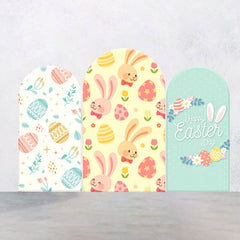 Bunt Eier Hase Glücklich Ostern Bogen Hintergrund Bausatz