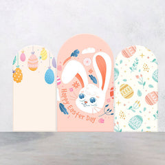 Bunt Eier Hase Rosa Ostern Bogen Hintergrund Bausatz