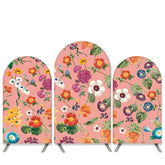 Bunt Blumen Thema Rosa Bogen Hintergrund Bausatz Für Party