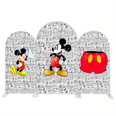 Comic Mickey Cartoon Kunst Happy Birthday Bogenwand Abdeckung Retro Maus Party Deko