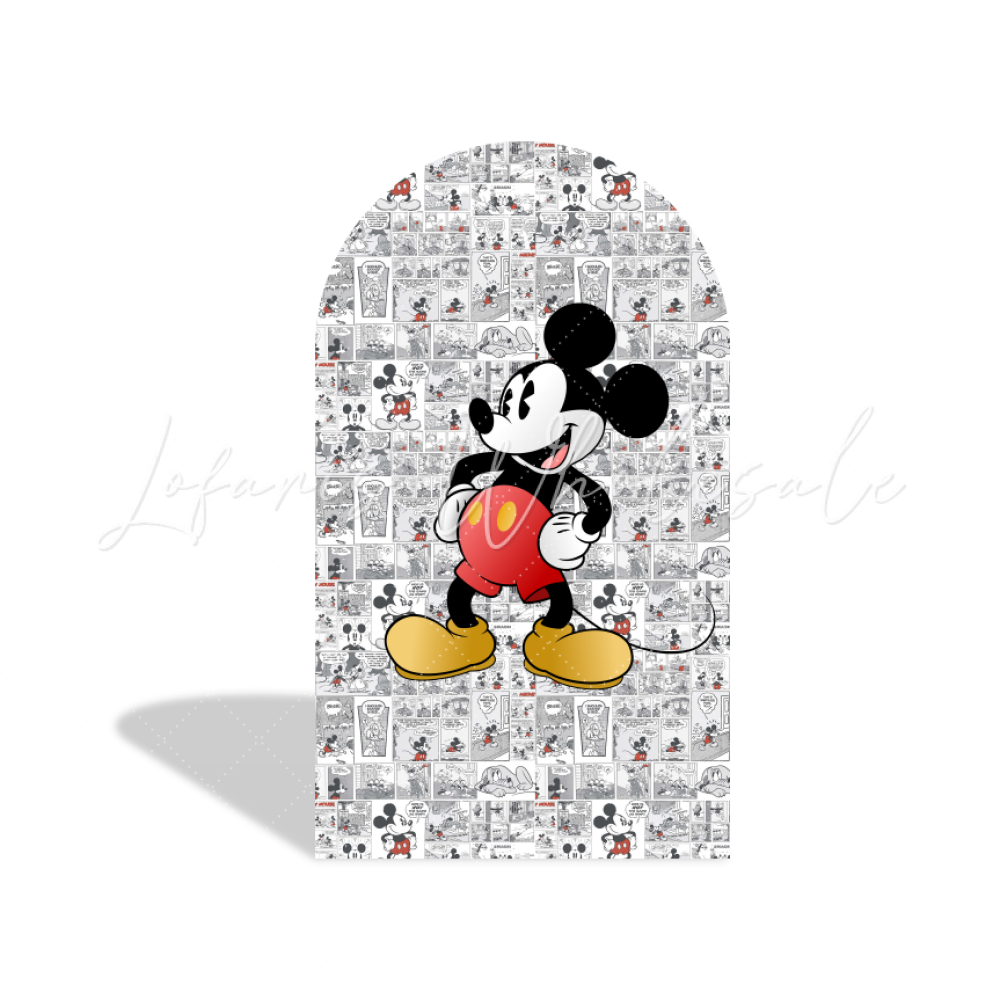 Comic Mickey Thema Bunt Cartoon Happy Birthday Bogenhintergrund Abdeckung Lustig Deko