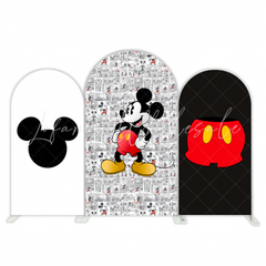 Comic Mickey Thema Bunt Cartoon Happy Birthday Bogenhintergrund Abdeckung Lustig Deko