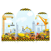 Construction Vehicles Arch Backdrop Wall Cloth Cover Bogenwand Abdeckung Bagger LKW Jungen Deko