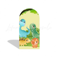 Cute Dinosaur Cartoon Theme Happy Birthday Party Bogenhintergrund Abdeckung Dino Niedlich Deko