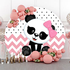 Niedlich Panda Runden Rosa Glücklich Geburtstag Party Hintergrund Bausatz