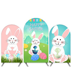 Niedlich Kaninchen Thema Glücklich Ostern Bogen Hintergrund Bausatz Banner