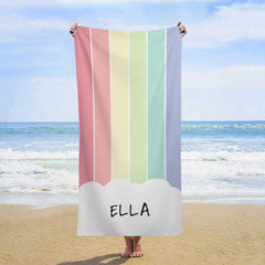 Niedlich Regenbogen Wolke Brauch Strand Handtuch Für Kinder