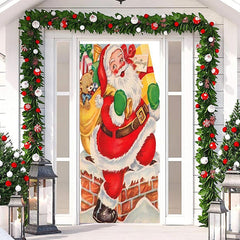Niedlich Weihnachtsmann Geschenke Gepäck Weihnachten Tür Abdeckung