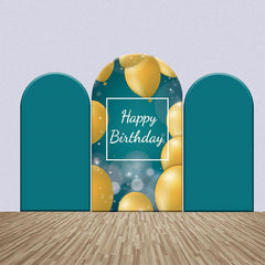 Cyan Golden Ballon Bokeh Geburtstag Bogen Hintergrund Bausatz