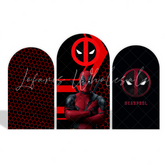 Deadpool Thema Geburtstagsparty Bogenwand Abdeckung Superhelden Fotohintergrund Stoffbezug