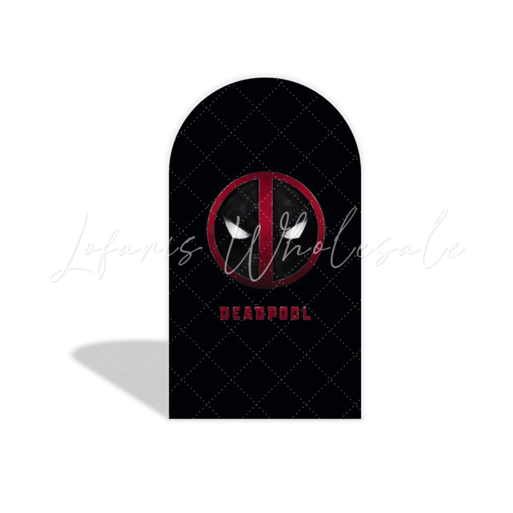 Deadpool Thema Geburtstagsparty Bogenwand Abdeckung Superhelden Fotohintergrund Stoffbezug