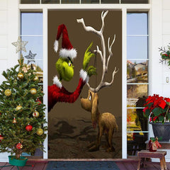 Tief Farbe Monster Hund Tür Abdeckung Für Weihnachten