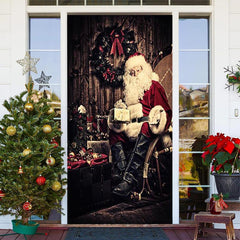 Tief Farbe Weihnachtsmann Klaus Stuhl Weihnachten Tür Abdeckung