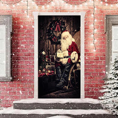 Tief Farbe Weihnachtsmann Klaus Stuhl Weihnachten Tür Abdeckung