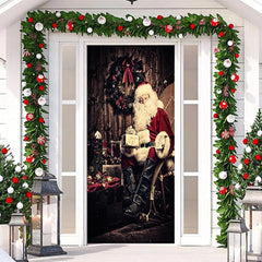 Tief Farbe Weihnachtsmann Klaus Stuhl Weihnachten Tür Abdeckung