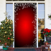 Tief Rot Schneeflocken Einfach Weihnachten Tür Abdeckung
