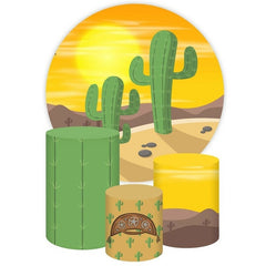 Wüste Landschaft Und Kaktus Runden Geburtstag Hintergrund Bausatz