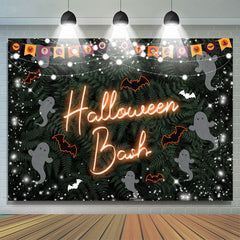 Schwach Grün Blätter Geist Schläger Schnee Halloween Hintergrund
