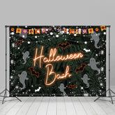 Schwach Grün Blätter Geist Schläger Schnee Halloween Hintergrund