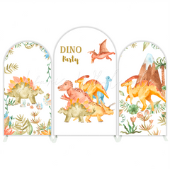 Dinosaur Cartoon Baby Shower Dino Bogenwand Abdeckung Niedlich Ei Party Fotohintergrund