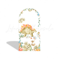 Dinosaur Cartoon Baby Shower Dino Bogenwand Abdeckung Niedlich Ei Party Fotohintergrund