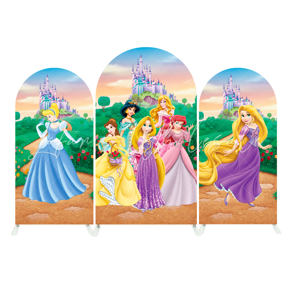 Disney Princess Birthday Party Background Bogenwand Abdeckung Cinderella Belle Arielle Deko