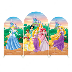 Disney Princess Birthday Party Background Bogenwand Abdeckung Cinderella Belle Arielle Deko