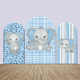 Elefant Blau Plaid Streifen Punkte Bogen Hintergrund Bausatz