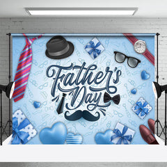 Verblasst Blau Geschenke Herz Binden Väter Tag Hintergrund